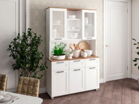 Буфет Катерини (дуб бельмунд/белое дерево) в Черновке - chernovka.mebel-nsk.ru | фото