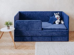 Диван-кровать Happy (синий) в Черновке - chernovka.mebel-nsk.ru | фото