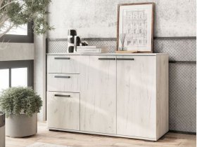 Комод Стандарт-3 NEW (дуб крафт белый) в Черновке - chernovka.mebel-nsk.ru | фото