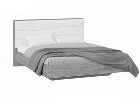 Кровать двуспальная 1,6 м «Миранда» Тип 1 (Дуб Гамильтон/Белый глянец) в Черновке - chernovka.mebel-nsk.ru | фото