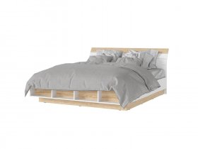 Кровать двуспальная 1,8м с ортоп. осн. КР-03 Санса (дуб сонома/белый) в Черновке - chernovka.mebel-nsk.ru | фото