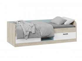 Кровать комбинированная «Оливер» Тип 1 401.003.000 (дуб крафт серый/белый/серо-голубой) в Черновке - chernovka.mebel-nsk.ru | фото
