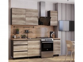 Кухонный гарнитур Энигма 1,6м (венге/дуб каньон) в Черновке - chernovka.mebel-nsk.ru | фото
