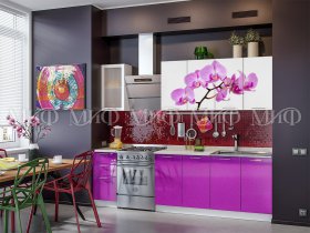 Кухонный гарнитур Орхидея (фиолетовый) в Черновке - chernovka.mebel-nsk.ru | фото