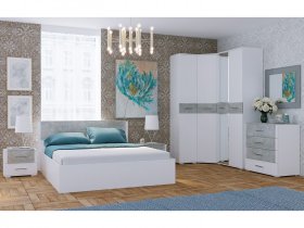 Модульная спальня Бьянка (белый/бетон) в Черновке - chernovka.mebel-nsk.ru | фото