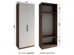 Шкаф 900 Роза (орех франклин карамельный/бежевый скин) в Черновке - chernovka.mebel-nsk.ru | фото