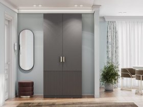 Шкаф двухстворчатый Эккервуд (Нью) (графит) в Черновке - chernovka.mebel-nsk.ru | фото