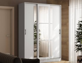 Шкаф-купе 1,6м «Стиль-2» (белый) в Черновке - chernovka.mebel-nsk.ru | фото