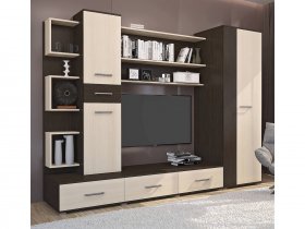 Стенка Верона (дуб венге/дуб молочный) в Черновке - chernovka.mebel-nsk.ru | фото