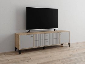 Тумба под ТВ Парус-10 (дуб крафт серый/серый) в Черновке - chernovka.mebel-nsk.ru | фото